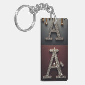 Gold- und Silber-Letter-A-Monogramm Schlüsselanhänger (Vorderseite links)