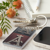 Gold- und Silber-Letter-A-Monogramm Schlüsselanhänger (Vorderseite rechts)