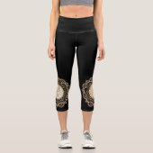 Gold- und Silber-Mandala Capri Leggings (Vorderseite)