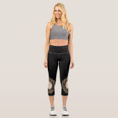 Gold- und Silber-Mandala Capri Leggings (Vorderseite)