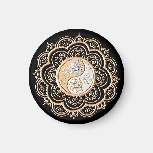 Gold- und Silber-Mandala Magnet (Vorne)
