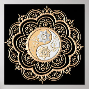 Gold- und Silber-Mandala Poster