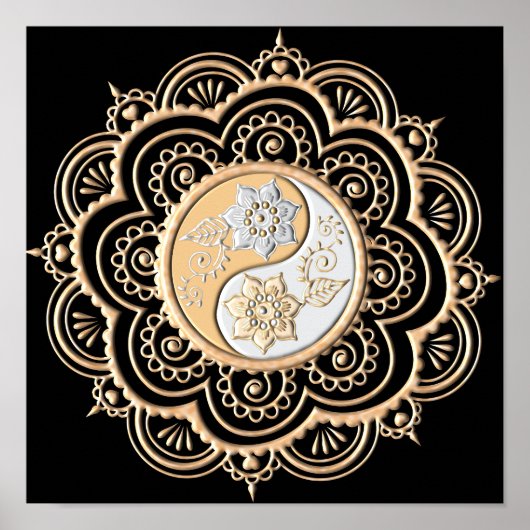 Gold- und Silber-Mandala Poster (Vorne)