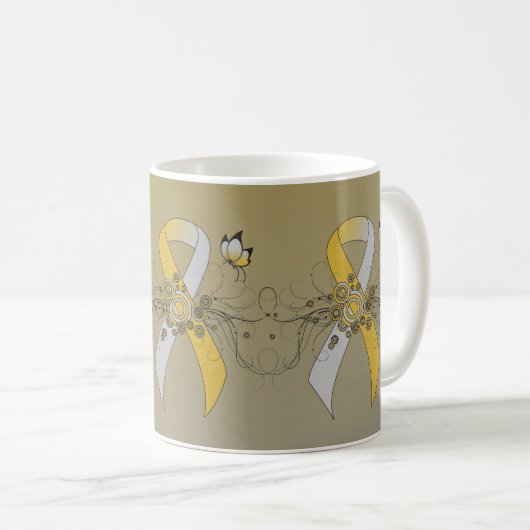 Gold und Silber mit Schmetterling Kaffeetasse (VorderseiteRechts)
