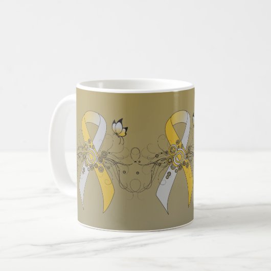 Gold und Silber mit Schmetterling Kaffeetasse (Vorderseite Links)