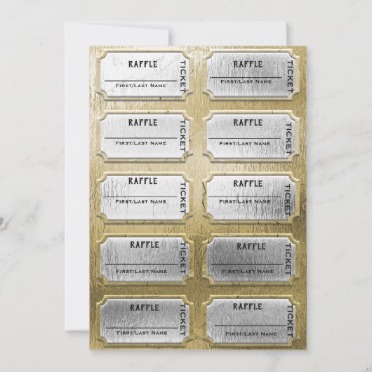 Gold und Silber Raffles Tickets Einladung (Vorderseite)