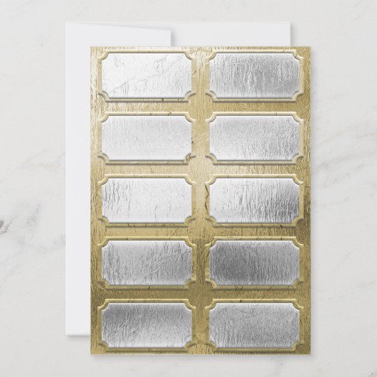 Gold und Silber Raffles Tickets Einladung (Rückseite)