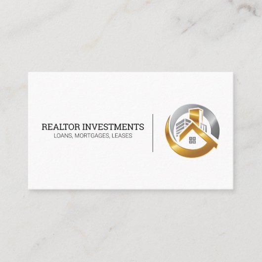 Gold und Silber-Real-Anwesen-House-Logo Visitenkarte (Vorderseite)