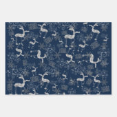 Gold und Silber-Rentiermuster Geschenkpapier Set (Vorderseite 3)