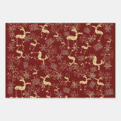 Gold und Silber-Rentiermuster Geschenkpapier Set (Vorderseite 2)
