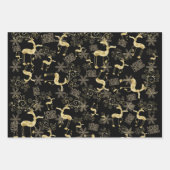 Gold und Silber-Rentiermuster Geschenkpapier Set (Vorderseite)