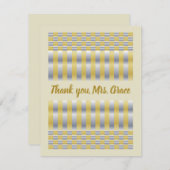 Gold und Silber (Schachbretter und Streifen) Dankeskarte (Vorne/Hinten)
