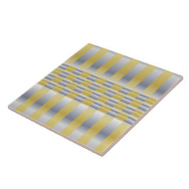 Gold und Silber (Schachbretter und Streifen) Fliese