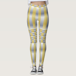 Gold und Silber (Schachbretter und Streifen) Leggings