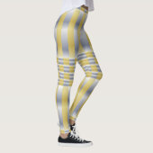 Gold und Silber (Schachbretter und Streifen) Leggings (Rechts)