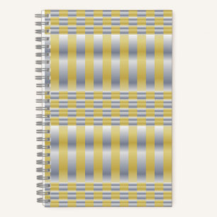 Gold und Silber (Schachbretter und Streifen) Notizblock