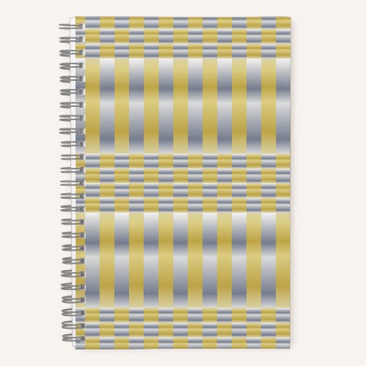 Gold und Silber (Schachbretter und Streifen) Notizblock (Vorderseite)
