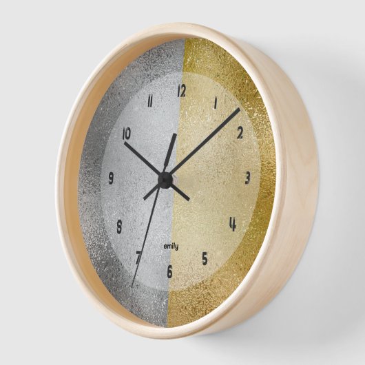 Gold und Silber schimmernde irisierende Textur Uhr (Winkel)