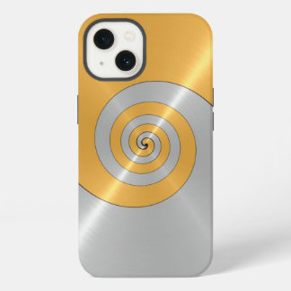 Gold und Silber Stainless Shiny Metal Look Case Ma iPhone 13 Hülle