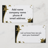 Gold und Silber Stars Visitenkarte (Vorne/Hinten)