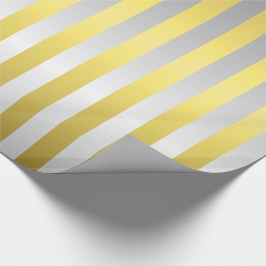 Gold und Silber Streifen Geschenkpapier (Ecke)