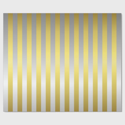 Gold und Silber Streifen Geschenkpapier (Flach)