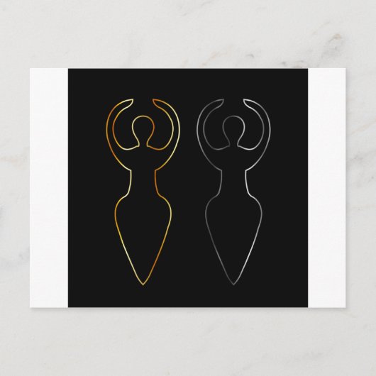 Gold und Silber-Symbol der wickanischen Göttin Postkarte (Vorderseite)