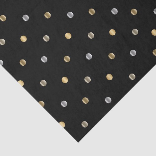 Gold-und Silber-Tupfen auf Schwarzem Seidenpapier (Ausschnitt)