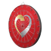 Gold und Silber Valentinherz Dartscheibe (Vorderseite rechts)