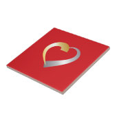 Gold und Silber Valentinherz Fliese (Seite)