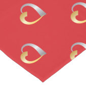 Gold und Silber Valentinherz Kurzer Tischläufer (Ecke)