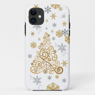 Gold und Silber Weihnachts-Handy-Fall iPhone 11 Hülle