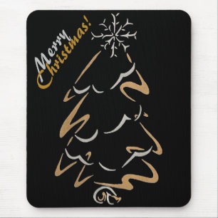 Gold- und Silber-Weihnachtsbaum Mousepad