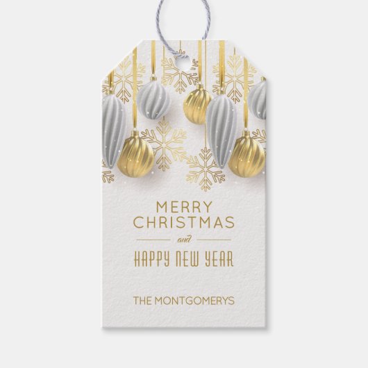 Gold- und Silber-Weihnachtsdekorationen Geschenkanhänger (Vorderseite)