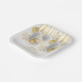 Gold und Silber Weihnachtsschmuck Pappteller (Gewinkelt)