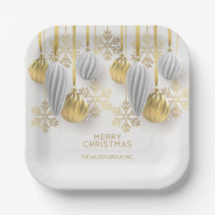 Gold und Silber Weihnachtsschmuck Pappteller