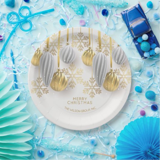 Gold und Silber Weihnachtsschmuck Pappteller (Party)