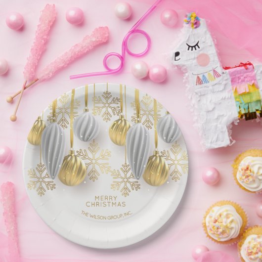 Gold und Silber Weihnachtsschmuck Pappteller (Party)