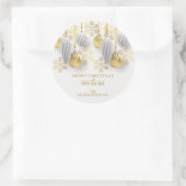Gold und Silber Weihnachtsschmuck Runder Aufkleber (Tasche)