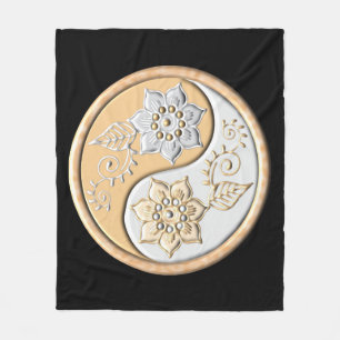 Gold- und Silber-Yin-Yang Fleecedecke