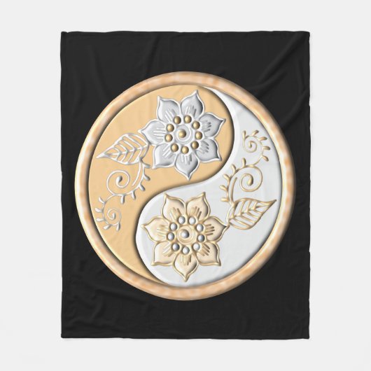 Gold- und Silber-Yin-Yang Fleecedecke (Vorderseite)