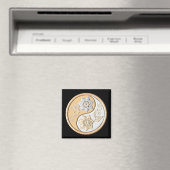 Gold- und Silber-Yin-Yang Magnet (In Situ (Geschirrspüler))