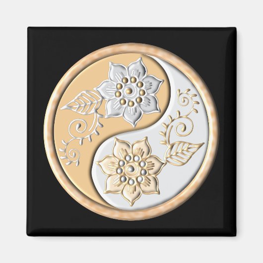 Gold- und Silber-Yin-Yang Magnet (Vorne)