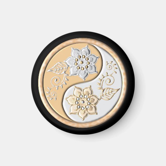 Gold- und Silber-Yin-Yang Magnet (Vorne)