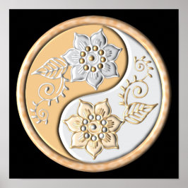 Gold- und Silber-Yin-Yang Poster