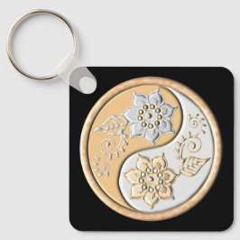 Gold- und Silber-Yin-Yang Schlüsselanhänger