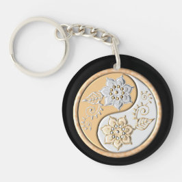 Gold- und Silber-Yin-Yang Schlüsselanhänger