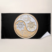 Gold- und Silber-Yin-Yang Strandtuch (Vorderseite)