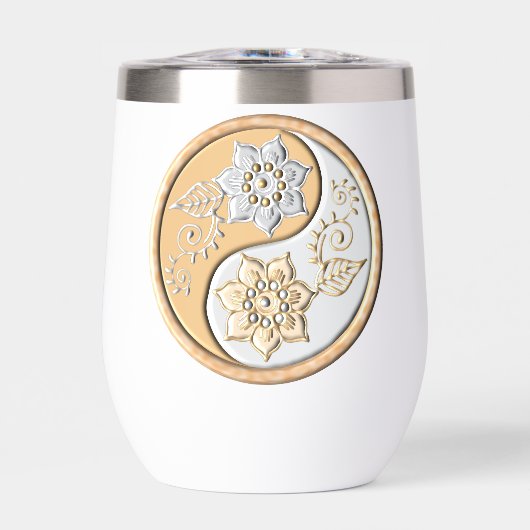 Gold- und Silber-Yin-Yang-Wasserflasche (Vorderseite)