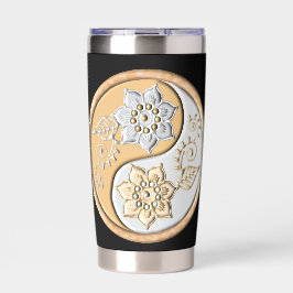 Gold- und Silber-Yin-Yang-Wasserflasche Thermobecher